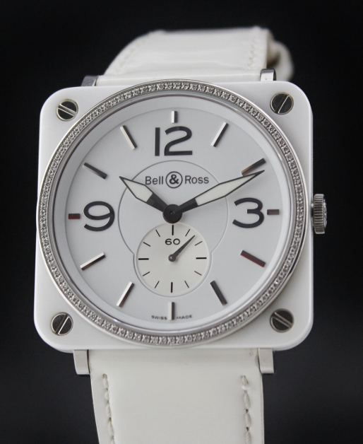 (image for) BELL & ROSS CERAMIC DIAMOND WATCH / CERT